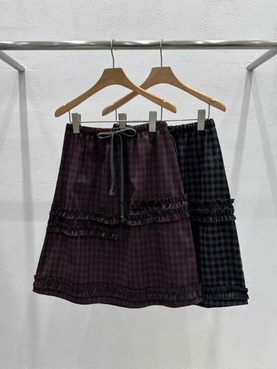 Retro College Girl Half Skirt  - Korean Girls Lifestyle ulasan dan harga