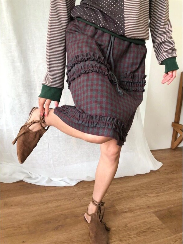 Retro College Girl Half Skirt  - Korean Girls Lifestyle ulasan dan harga
