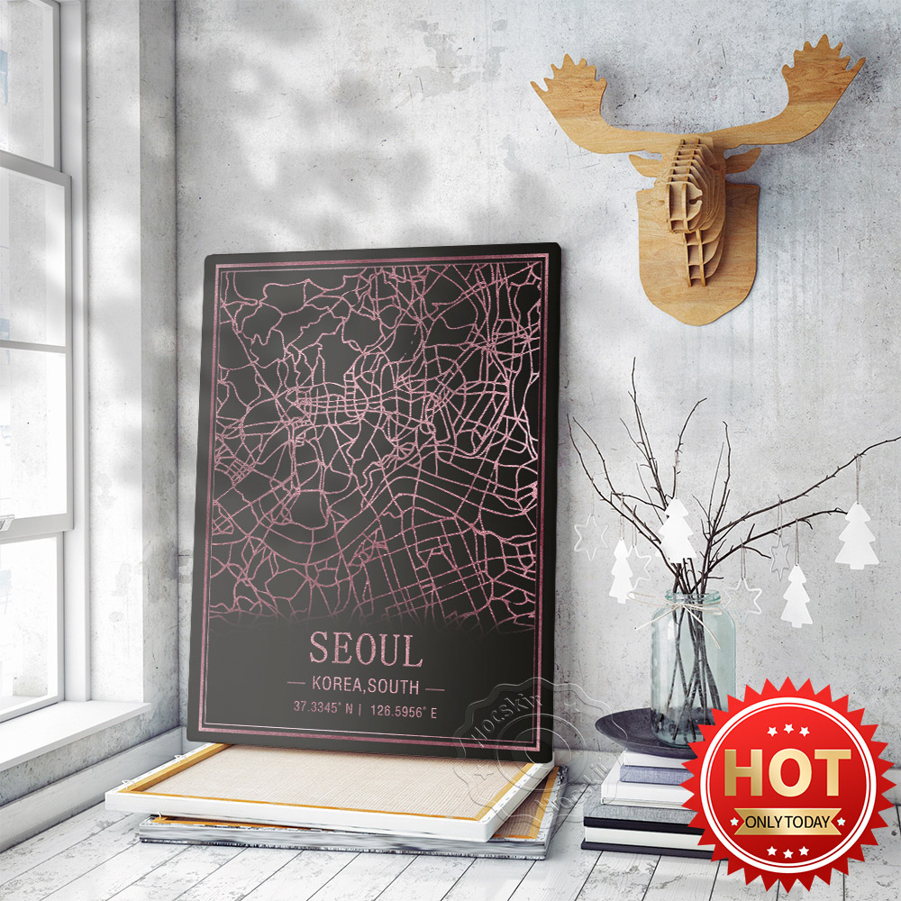 Seoul Korea South Map Art Post - South Korea Lifestyle ulasan dan harga