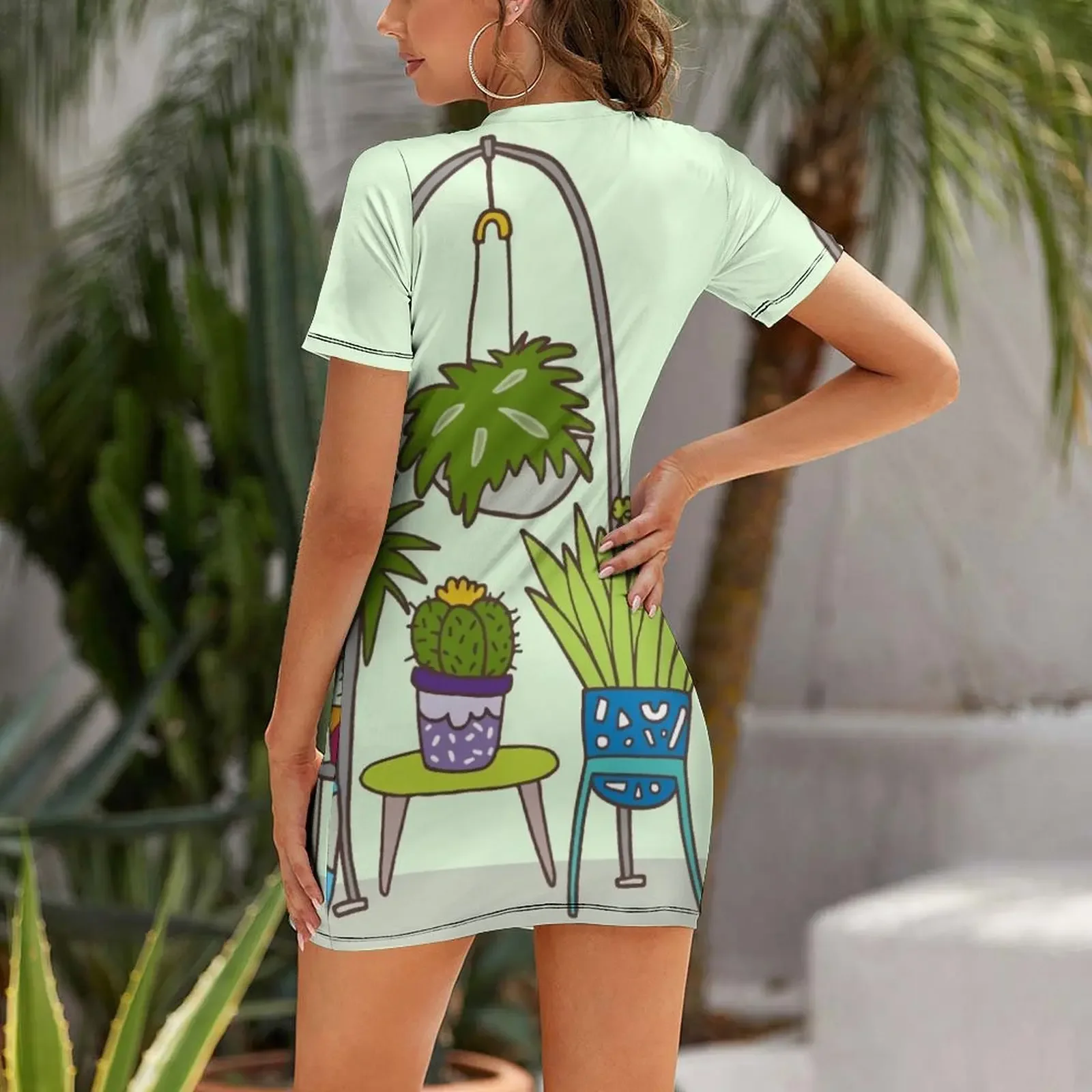 Plant life Short-Sleeved Dress - Korean Girls Lifestyle ulasan dan harga