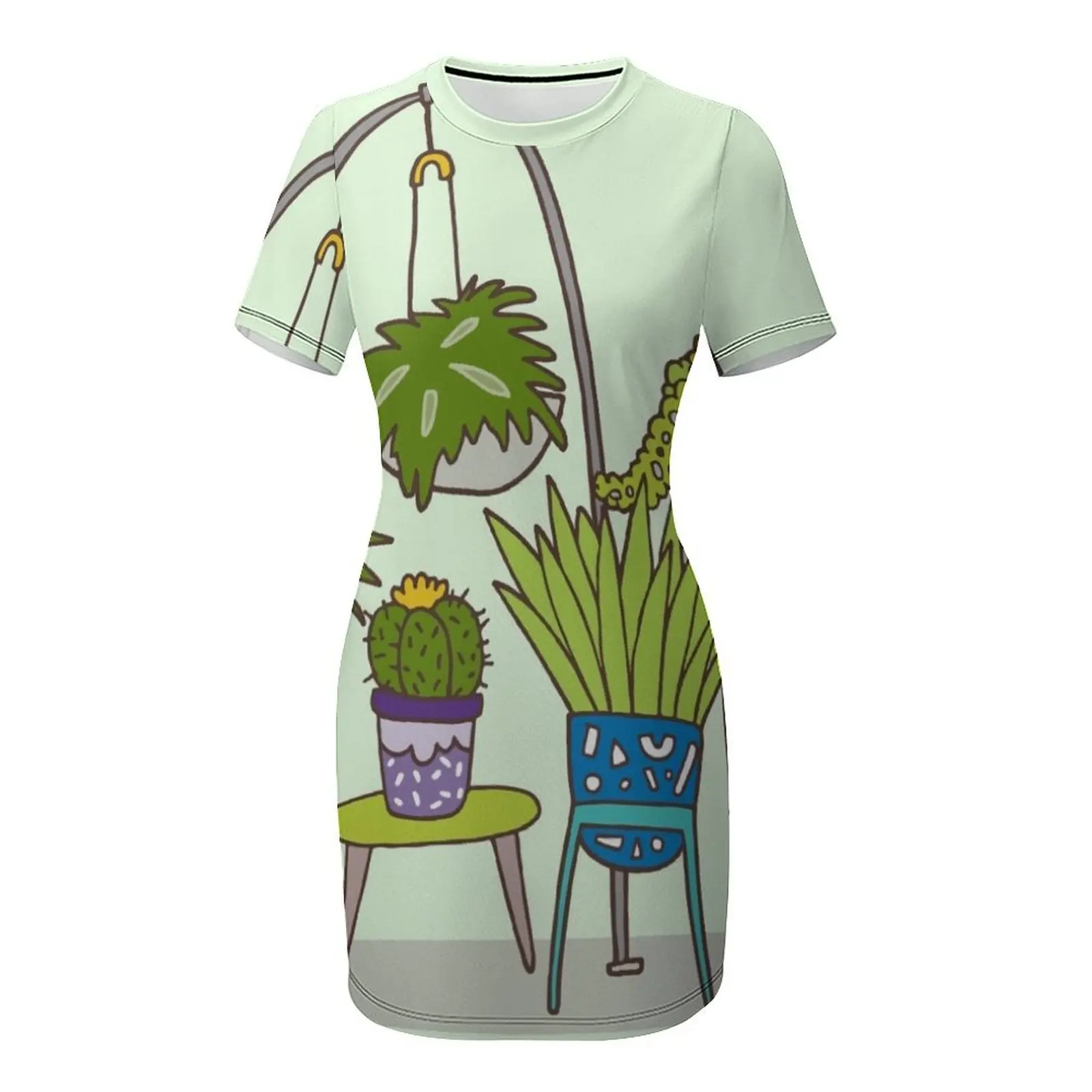 Plant life Short-Sleeved Dress - Korean Girls Lifestyle ulasan dan harga